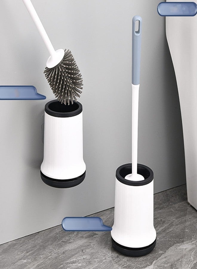 الكبريت فرشاة تنظيف المرحاض بالكبريت مع حامل - فرشاة تنظيف المرحاض ذات الوزن المثالي لتنظيف المراحيض ذات الطراز الهندي والغربي، فرشاة تنظيف بمقبض طويل (أبيض) - Image 1